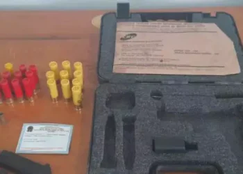 Na busca, foram apreendidas a provável arma usada no atentado contra os servidores e uma grande quantidade de munições. (Divulgação / PF)