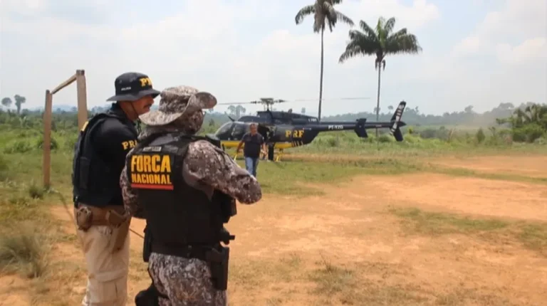 Agentes federais atuam na retirada de invasores em duas terras indígenas no Pará. — Foto: Reprodução / TV Liberal