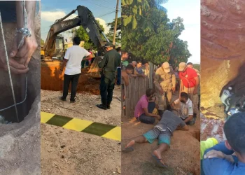 Registros do resgate, que começou na tarde da segunda e terminou pela noite. — Foto: Reprodução / Redes sociais