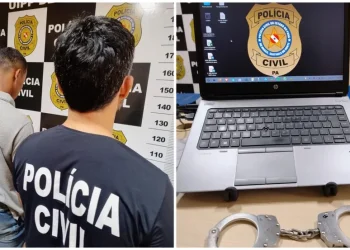 Suspeito de participação em homicídio, Wanderson Gonçalves Pereira, o “Biú”, foi preso pela Polícia Civil de Rurópolis — Foto: Polícia Civil / Divulgação