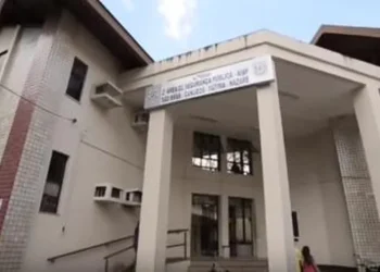 Repórter e repórter cinematográfico estavam no pátio da delegacia de São Brás, em Belém, no momento da ocorrência. — Foto: Reprodução / Polícia Civil