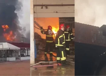 Militares do corpo de bombeiros no local. Foto: Weslen Reis/Plantão 24 Horas News