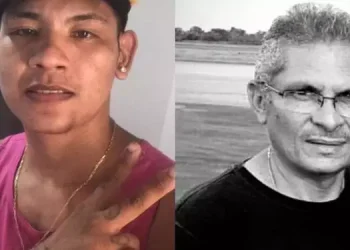 O suspeito, Leônidas (à esquerda) e o empresário, "Kazuza" (à direita) (Reprodução / Redes sociais)