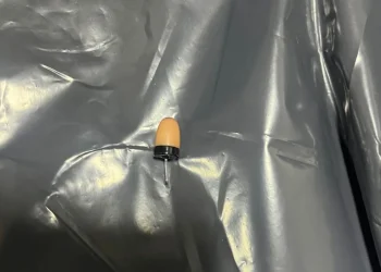 Ponto de eletrônico de escuta encontrado com a mulher. — Foto: Reprodução / TV Liberal