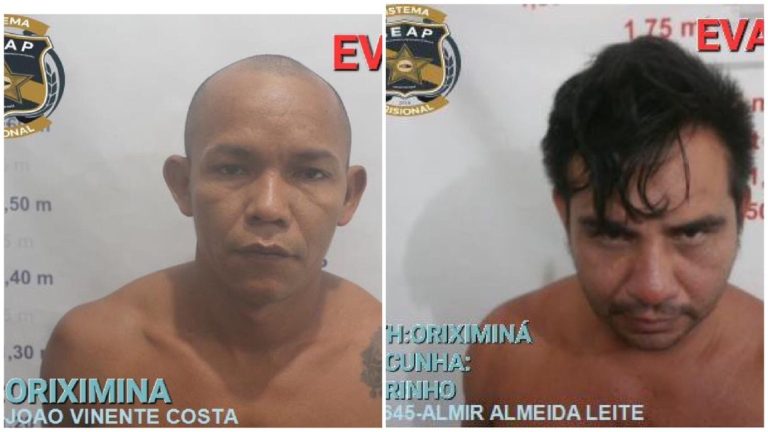 Dois presos que estão foragidos de Oriximiná — Foto: Reprodução