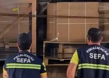 Material eletrônico estava sem documentação correta e foi apreendido pela Sefa (Foto: Divulgação / Sefa)