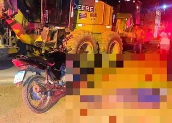 Motociclista morre ao colidir com maquinário em Marabá