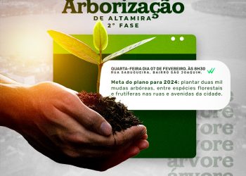 Prefeitura de Altamira retomará as atividades do plano de arborização da cidade nesta quarta-feira (07)