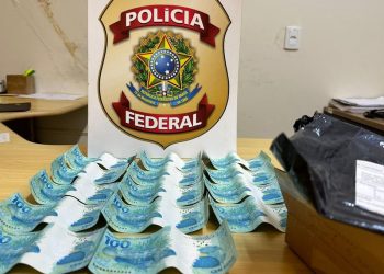 Apreensão de R$ 1,4 mil em cédulas falsas — Foto: PF/Ascom