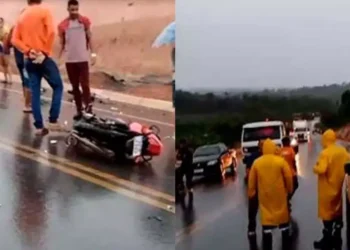 A área foi isolada e o perímetro interditado até a Polícia Científica realizar a remoção dos corpos. (Reprodução / O Impacto)