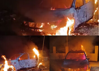 Viatura da PM é incendiada em Castelo de Sonhos, distrito de Altamira (PA)