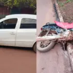 Colisão entre um carro e uma moto deixa duas pessoas feridas em Curionópolis