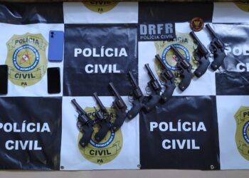 Bandidos invadem empresa de segurança e roubam 30 armas de fogo em Belém — Foto: Reprodução / PC-PA