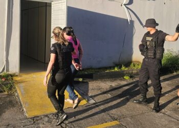 Mulher presa foi conduzida à delegacia. — Foto: PC PA