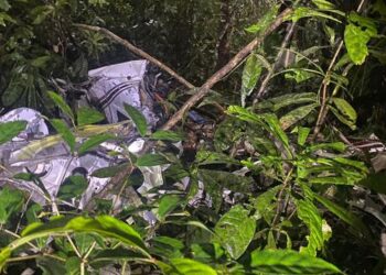 Aeronave ficou totalmente destruída. (Reprodução/ redes sociais)