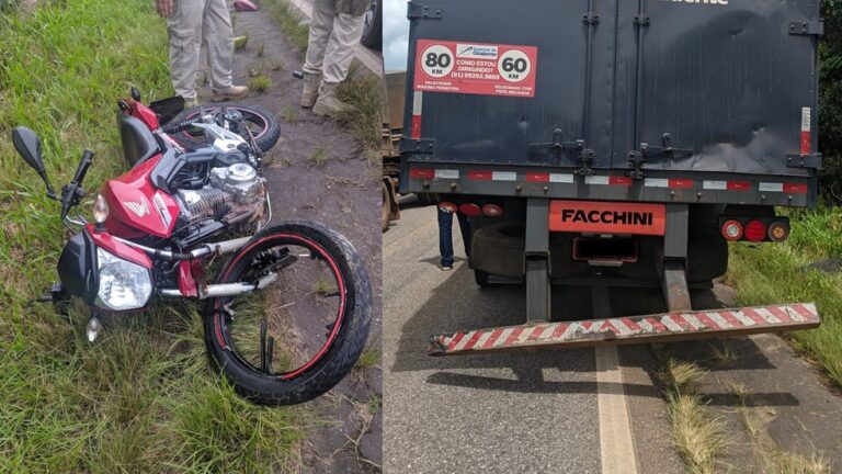 Motociclista morre após bater na traseira de caminhão parado em rodovia no PA — Foto: Reprodução/Redes Sociais
