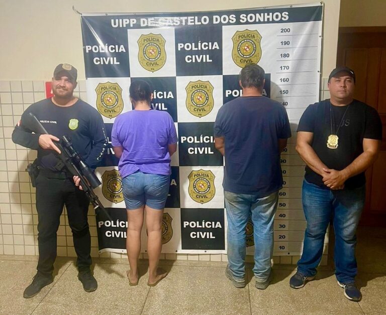 Casal é preso pela polícia no Pará. — Foto: Divulgação.