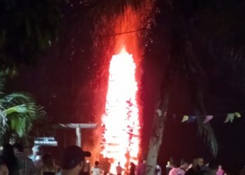 População de Medicilândia comemora festa de São João com fogueira gigante
