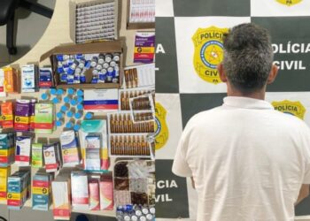 Medicamentos apreendidos foram encontrados em posse do homem. — Foto: Ascom PC / PA