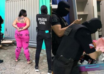 Uma das pessoas presas durante a operação, que ocorreu no sudeste do Pará. — Foto: PC PA