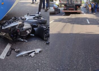 O motoqueiro veio a óbito no local Crédito: Reprodução