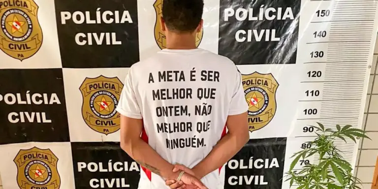 fontePreso sendo apresentado na delegacia da PC. (Foto: Agência Pará)