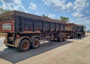 Carga de minério irregular apreendida pela Sefa Crédito: Divulgação/Agência Pará