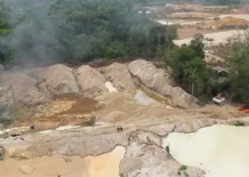 Polícia Federal e Ibama destruíram seis escadeiras hidráulicas em garimpos ilegais no município de Santa Maria das Barreiras. (Divulgação / Polícia Federal)