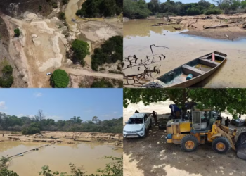 Suspeito de devastar terras é preso pela PF após prejudicar curso de Rio com extração ilegal de areia e minérios — Foto: Reprodução/PF