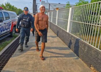 Lairton Moreira Gomes passou por atendimento no HMS antes de ser levado para a delegacia — Foto: Kamila Andrade / g1