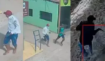 Imagem do momento do assalto em Santarém. (Foto: Redes Sociais)