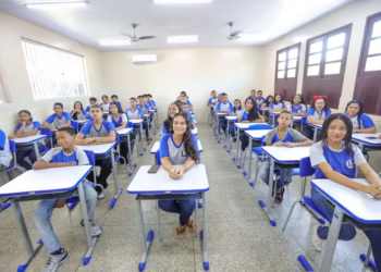 Estudantes de escola pública no Pará. — Foto: Reprodução / Agência Pará