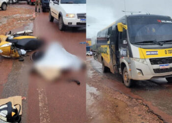 Mulher morre após ser atropelada por moto em colisão com micro-ônibus na BR-230, em Itaituba (PA)