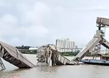 Loca onde ocorreu o desabamento em Barcarena. (Foto: Redes Sociais)