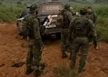 A ação fez parte da Operação “Engrenagem”, deflagrada de forma conjunta pela Diretoria de Polícia do Interior (DPI), 21ª Seccional Urbana de Marabá, Coordenadoria de Operações e Recursos Especiais (Core) de Belém e Carajás, e Delegacia de Homicídios de Marabá. (Divulgação/ PC)