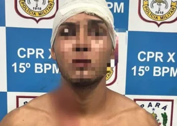 A imagem em destaque mostra o suspeito preso. (Foto: Reprodução | Giro Portal)