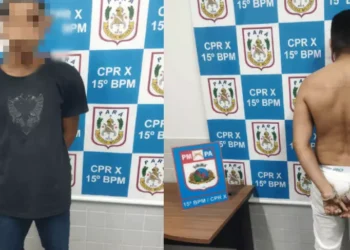 Suspeitos detidos pela PM. (Foto: Portal O Giro)