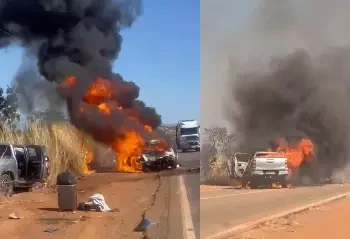 Casal morre em colisão entre dois carros na PA-287, neste domingo (27), no sudeste do Pará. (Foto: Redes Sociais