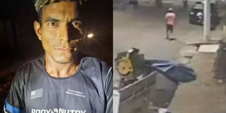 A imagem em destaque mostra a vítima do homicídio (à esquerda) e ela correndo antes de ser morta (à direita). (Foto: Reprodução | Correio de Carajás)