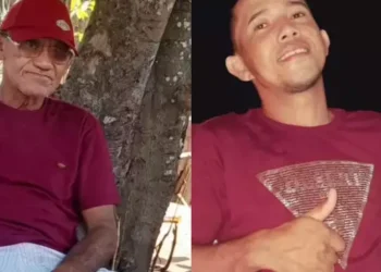 A imagem mostra pai e filho que foram mortos a tiros no município de Alenquer. (Foto: Redes Sociais)