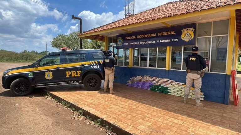 Droga foi apreendida em Altamira — Foto: PRF/Divulgação