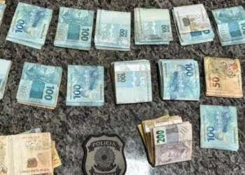 A imagem em destaque mostra dinheiro em espécie que foi apreendido na operação. (Foto: Divugalção | Ascom PF)