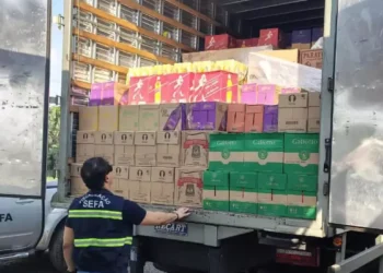 Fiscais da Sefa apreendem carga de bebidas avaliada em R$ 197 mil. (Divulgação SEFA)