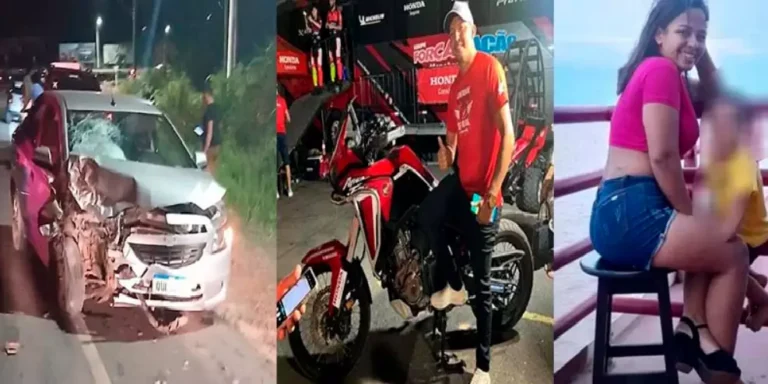 Casal e criança morrem em colisão entre motocicleta e carro em Santarém. (Foto: O Impacto Santarém)