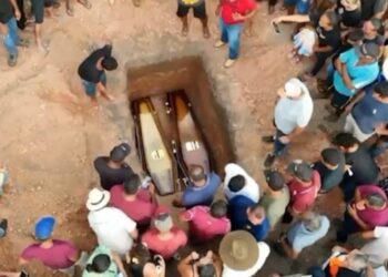 Vítimas foram sepultadas juntas. — Foto: Reprodução / TV Liberal