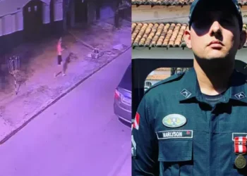 Vídeo mostra suspeita de matar PM com facada chegando à casa da vítima em Marabá. (Foto: Redes Sociais)