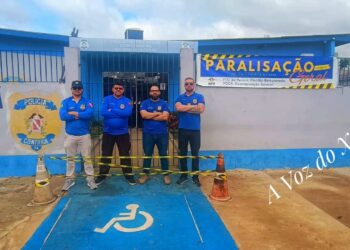 Paralisação dos peritos oficiais atinge IML de Altamira, que amanhece com faixa de “Paralisação Geral”