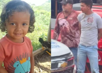 A imagem em destaque mostra a vítima (à esquerda) e o suspeito preso (à direita). (Foto: Reprodução | Redes sociais)