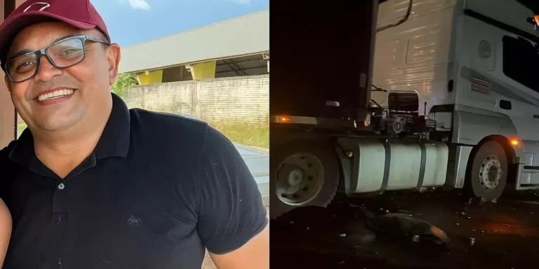 O policial militar Graciélio Sousa (à esquerda) morreu no acidente de trânsito na BR-316; o carro em que ele estava colidiu com uma carreta (Foto: Reprodução | Blog Santa Luzia On-Line)