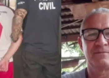 O homem, à esquerda, foi preso por suspeita de matar o próprio pai (à direita), em Eldorado do Carajás (Foto: Reprodução | Portal Pebão)